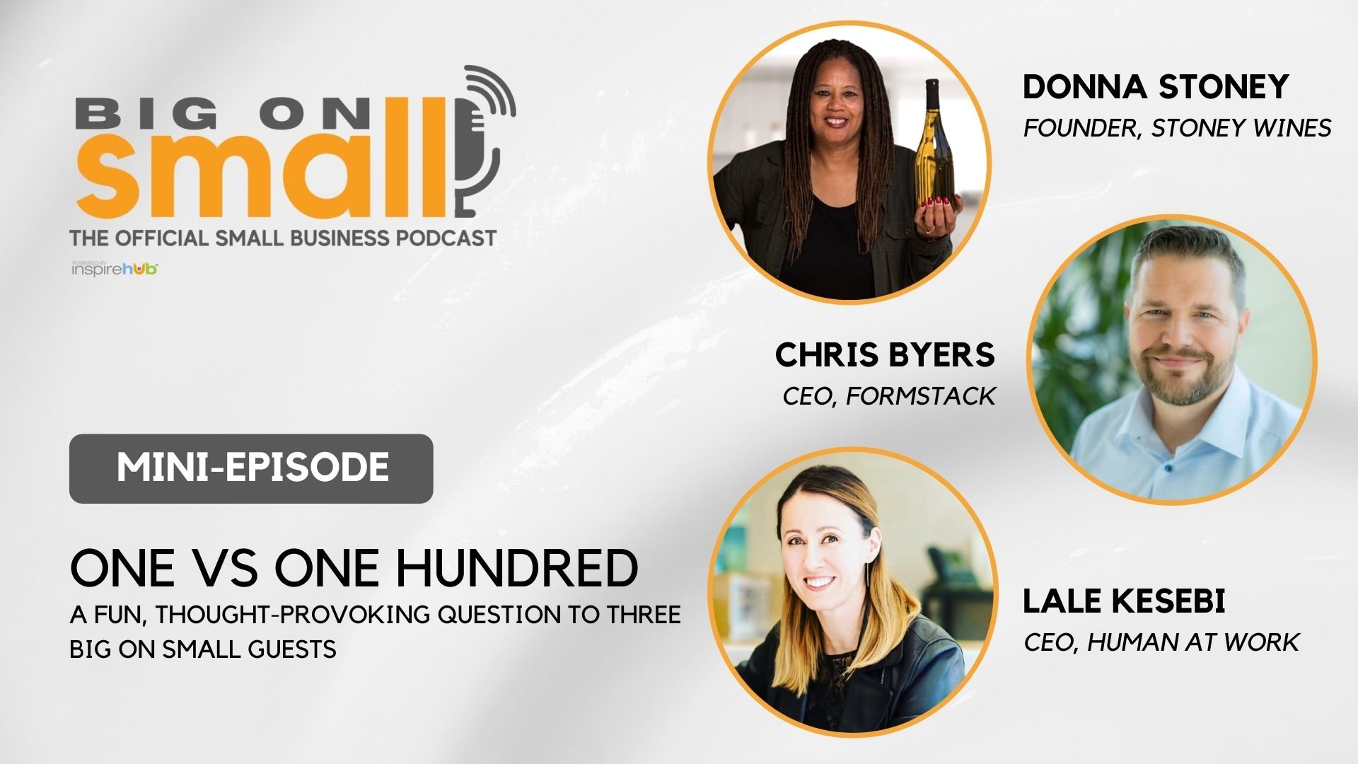 Big On Small: The Official Podcast for Small Business asks 3 of our past guests one very important question. How would YOU answer it?