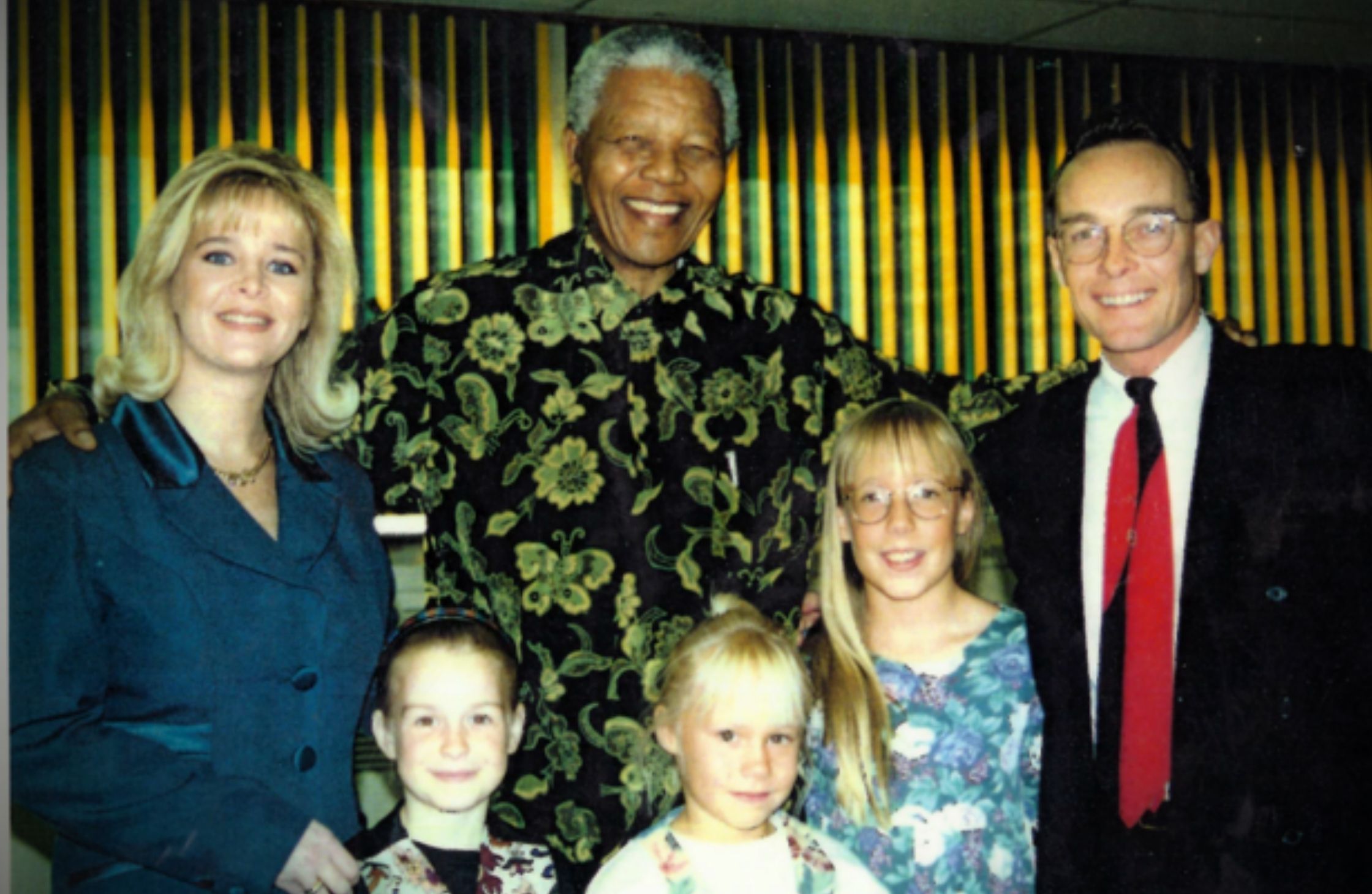 Mark Hutchinson and Family with Nelson Mandela